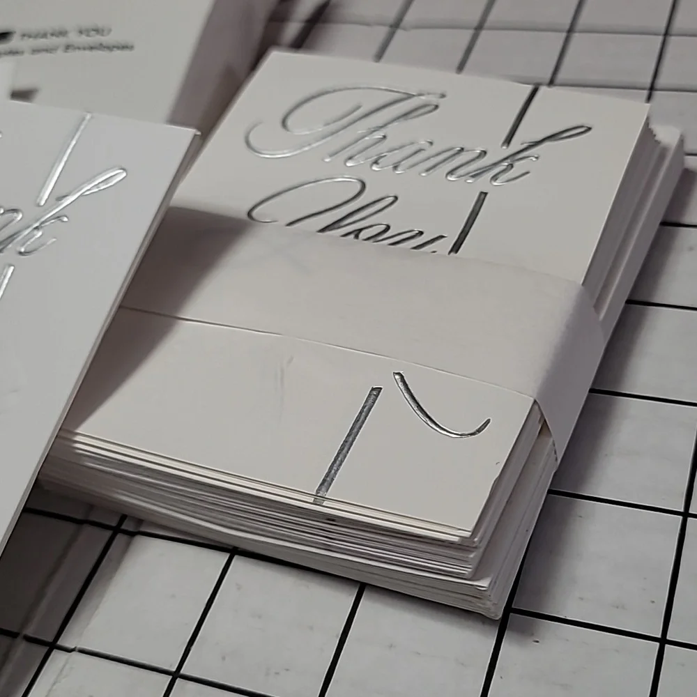 Graduation Thank You Note Cards (Silver Embossed) w/Envelopes NIB (15+addt'l 2 )